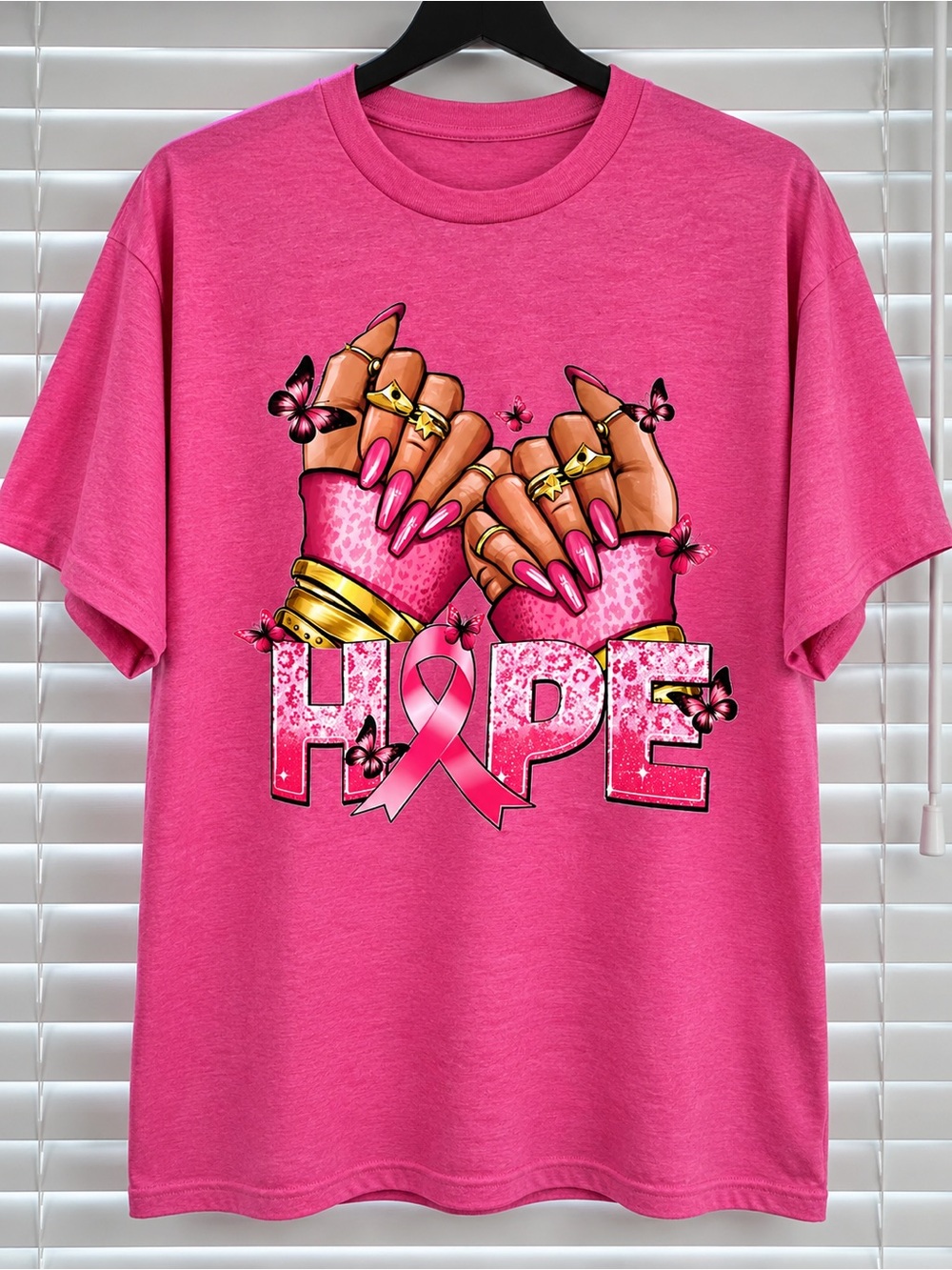 Pink "Hope" Graphic Tee - Pink Ribbon Design